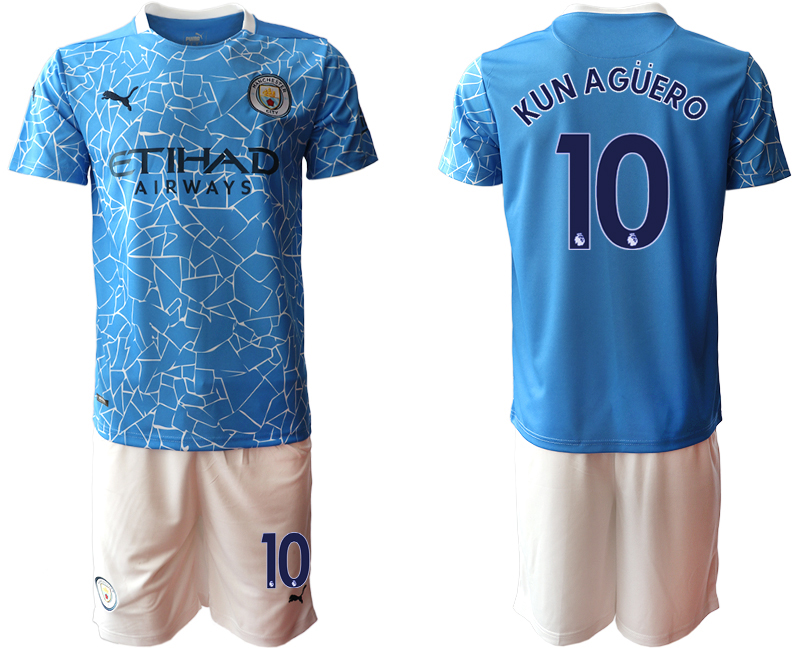 Men 2020-2021 club Manchester City home #10 blue Soccer Jerseys->->Soccer Club Jersey